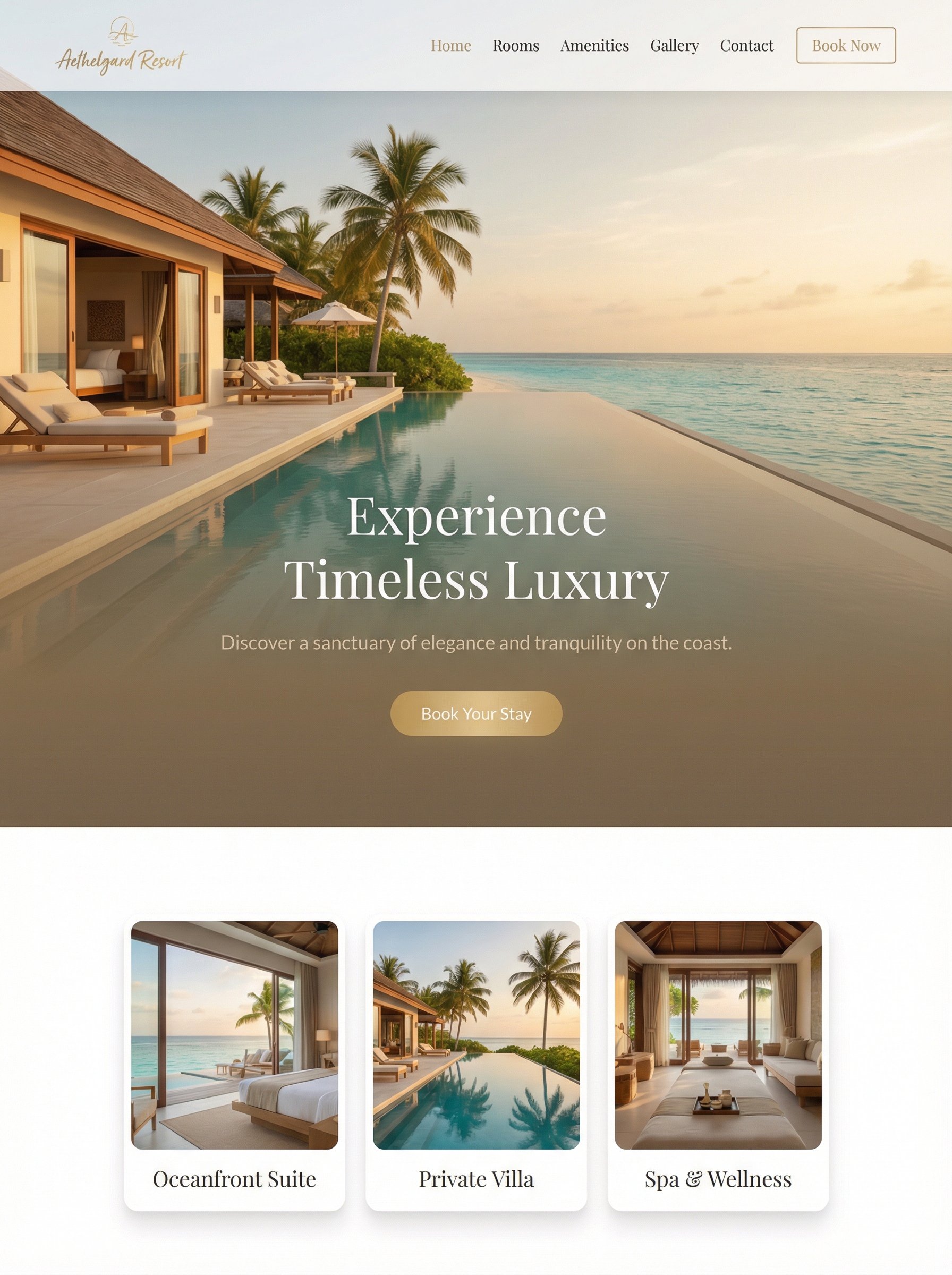 Hotel and resort website showcase